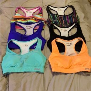 Lot of Six used Fila sports bras.  Athletic wear.
